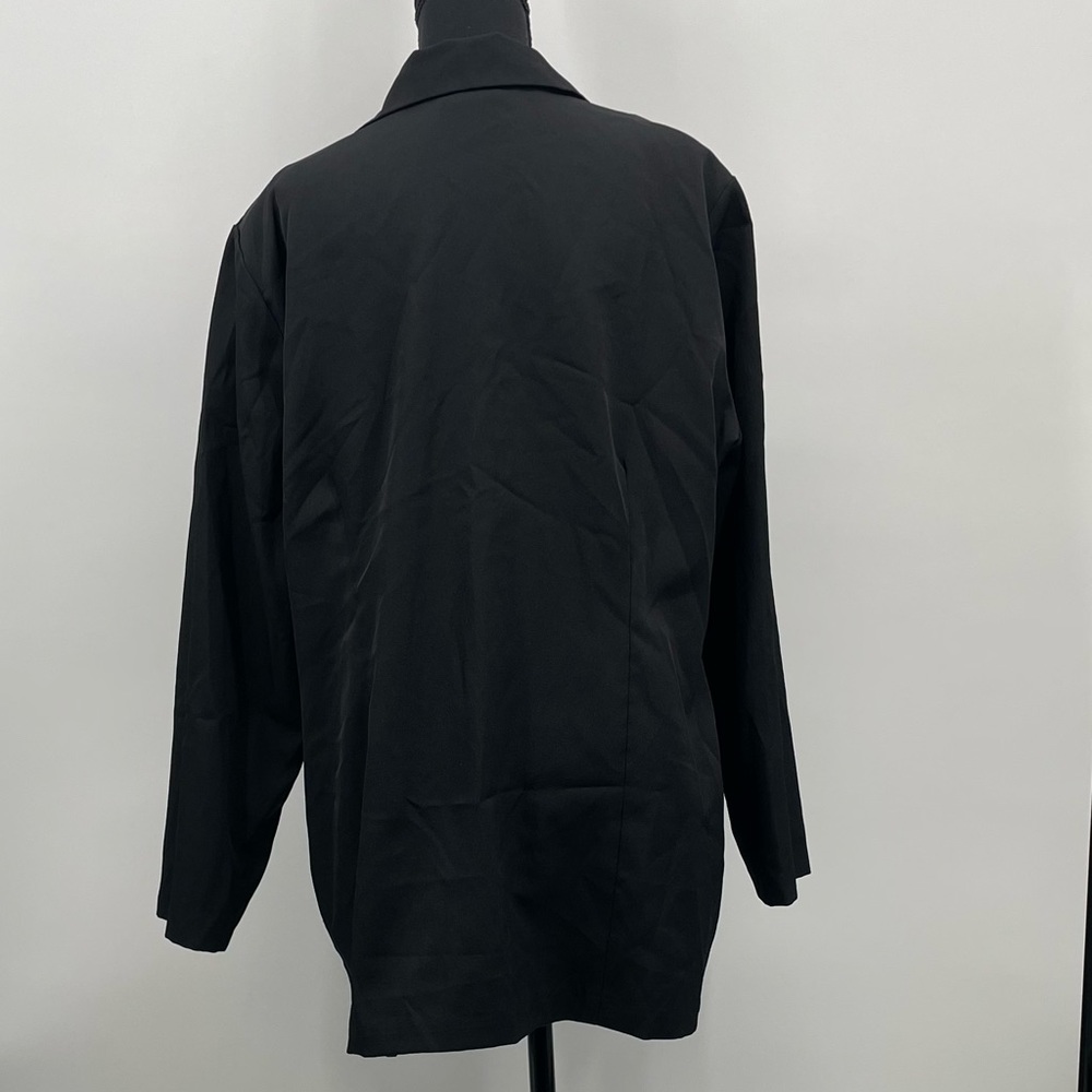Vintage Fashion Bug Black Zip Front Longline Blazer Jacket Plus Size - Picture 3 of 7